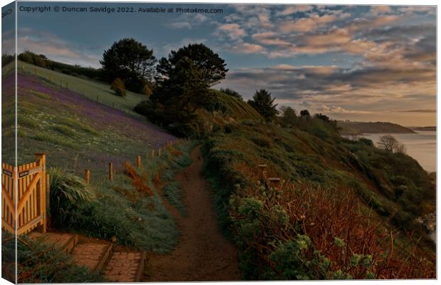 Southwest Coast Path at sunrise  Canvas Print by Duncan Savidge