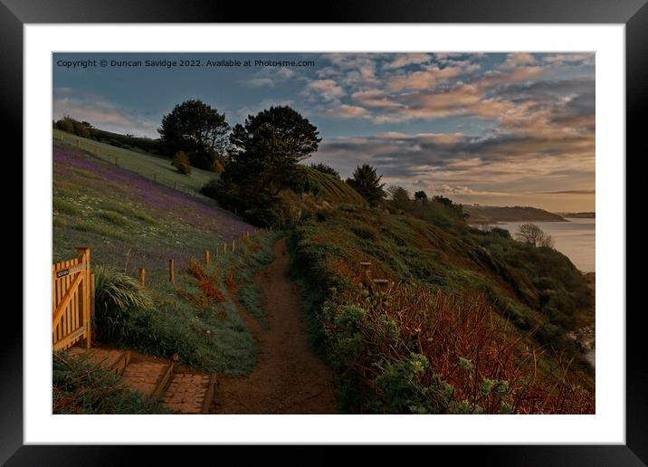 Southwest Coast Path at sunrise  Framed Mounted Print by Duncan Savidge