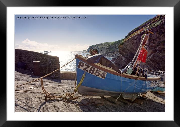 Fishing boat at the Lizard Cornwall Framed Mounted Print by Duncan Savidge