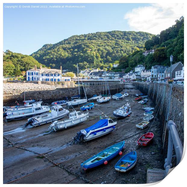 Lynmouth Harbour Print by Derek Daniel