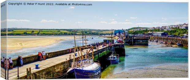 Padstow Harbour And Camel River Canvas Print by Peter F Hunt