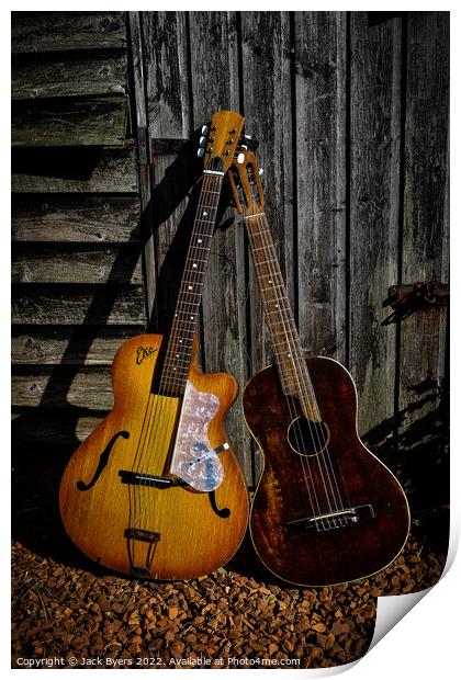 My Old Guitars  Print by Jack Byers