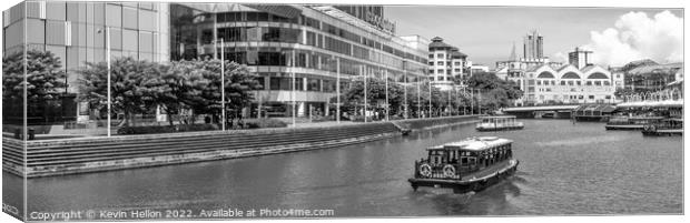 Bumboat on the Singapore River Canvas Print by Kevin Hellon