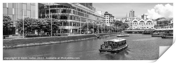 Bumboat on the Singapore River Print by Kevin Hellon