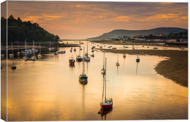 The Conwy estuary at sunset. Canvas Print by Bill Allsopp