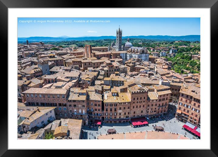 High above Piazza del Campo in Siena, Tuscany Framed Mounted Print by Angus McComiskey