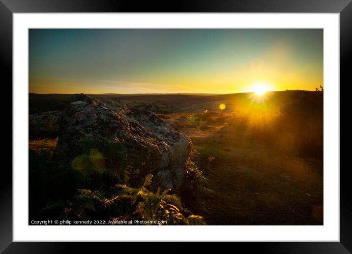 Dartmoor Sunset Framed Mounted Print by philip kennedy