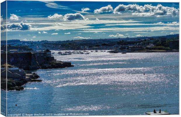 Reflections on Plymouth Sound Canvas Print by Roger Mechan