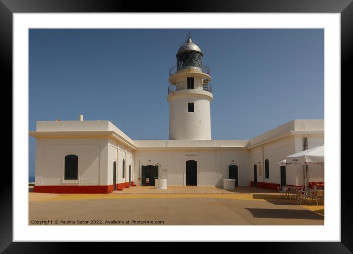 Cavalleria lighthouse, Minorca, Spain Framed Mounted Print by Paulina Sator