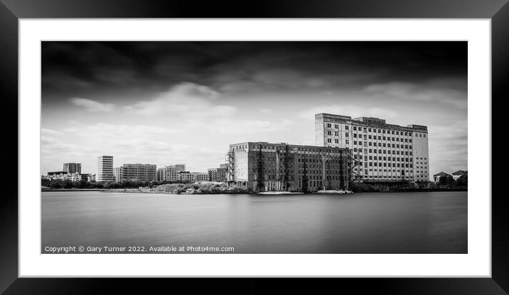 Mills on Royal Victoria Dock Framed Mounted Print by Gary Turner