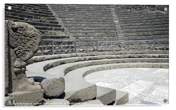 Small theatre, Pompeii Acrylic by Howard Corlett