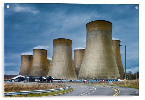 Ratcliffe on soar power station and East Midlands Parkway Statio Acrylic by Bill Allsopp