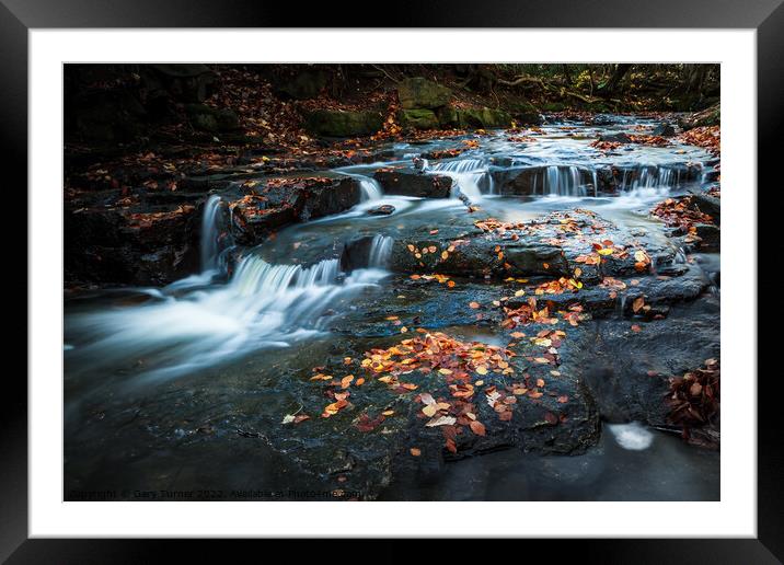 Judy Woods Waterfall Framed Mounted Print by Gary Turner
