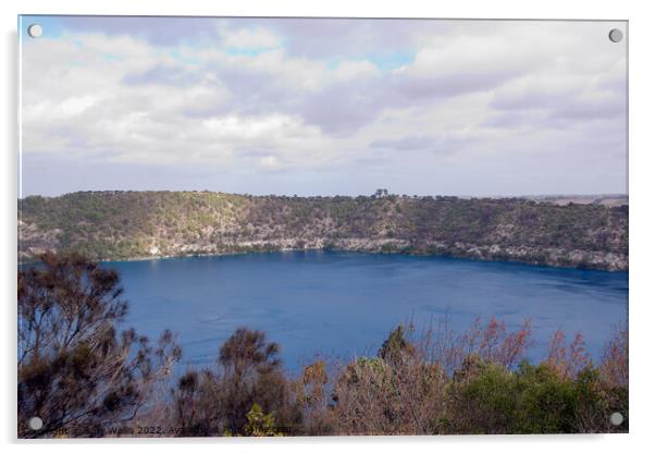 Blue Lake, Mount Gambier, South Australia Acrylic by Sally Wallis