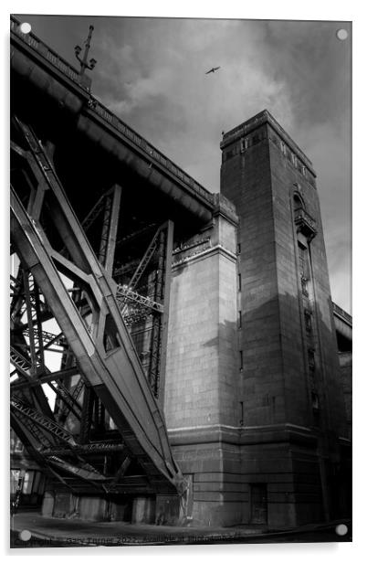Towers of Newcastle Tyne Bridge Acrylic by Gary Turner