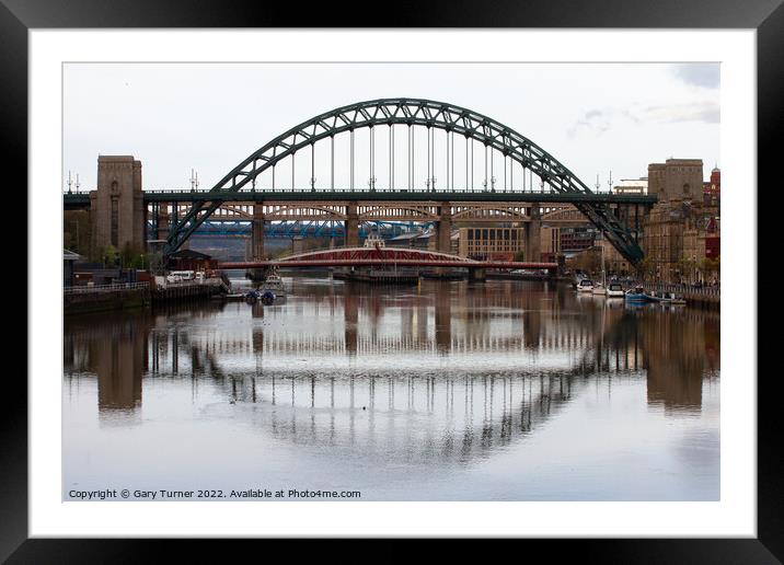 Bridges across the River Tyne Framed Mounted Print by Gary Turner