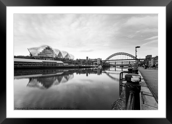 Reflections of the quayside Framed Mounted Print by Gary Turner