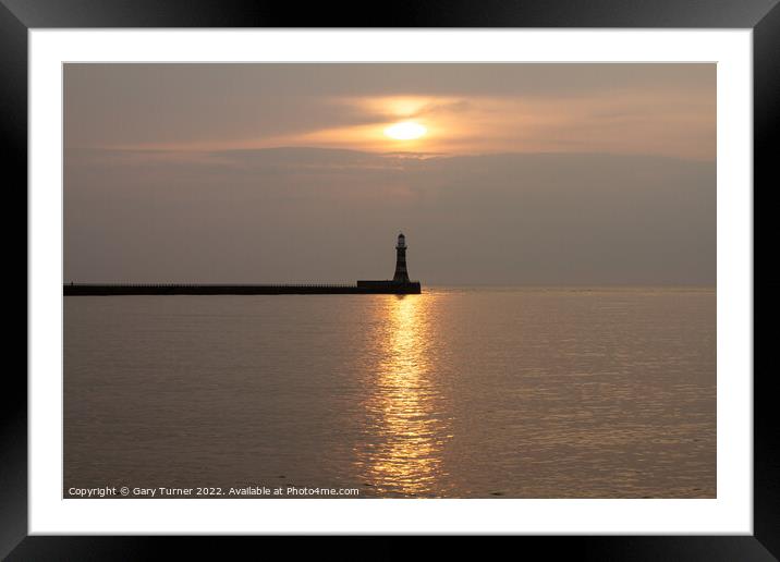 Sunrise Over Roker Pier Framed Mounted Print by Gary Turner