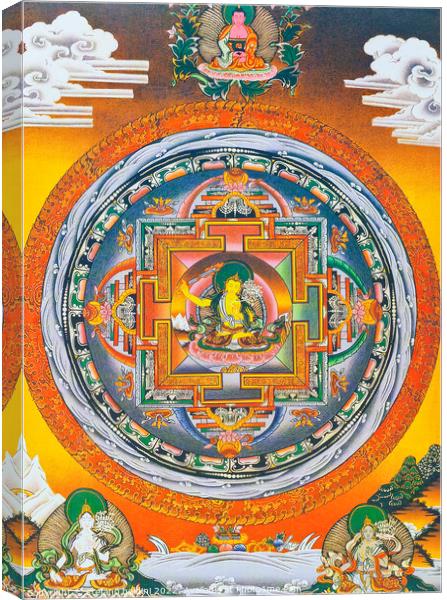 Manjushree Mandala, where the central figure represents the god  Canvas Print by stefano baldini