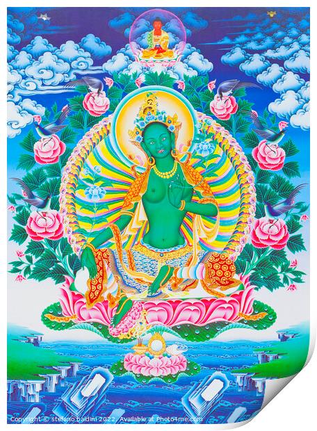 Image depicting the green Tara, the maternal protector from all  Print by stefano baldini