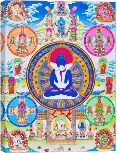 Image depicting Samantabhadra, together with his consort, symbol Canvas Print by stefano baldini