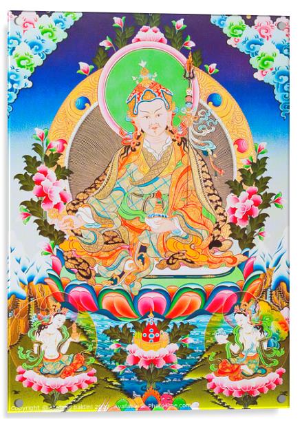 Image depicting Padmasambhava or guru Rimpoche, the deified apos Acrylic by stefano baldini