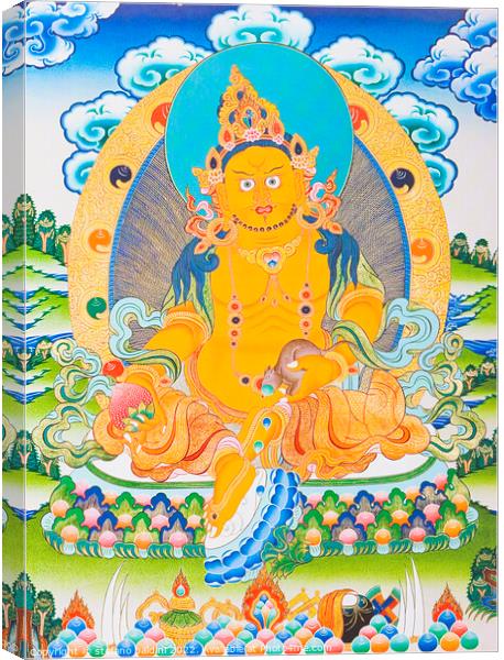 Image depicting Dzambhala, the yellow Dzambhala is the manifesta Canvas Print by stefano baldini