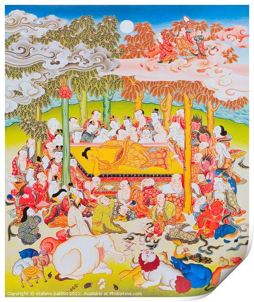 Image depicting the  Buddha of Nirvana, Nepal Print by stefano baldini