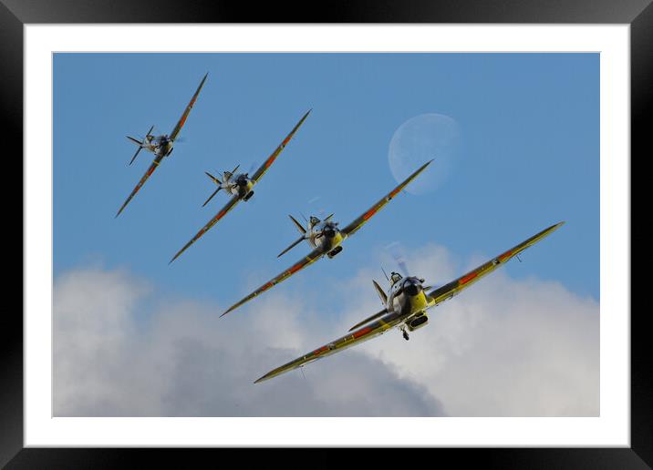 Hawker Hurricane Burst shots Framed Mounted Print by Oxon Images