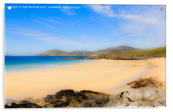 Scottish Beach Isle of Harris Hebrides Acrylic by Pearl Bucknall