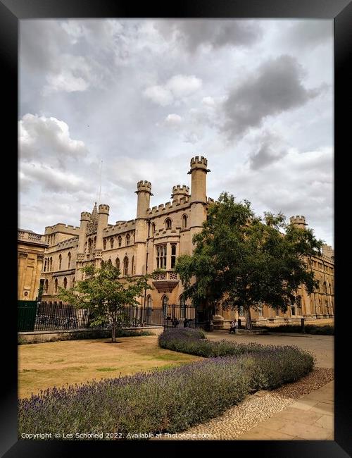 Clare college Cambridge  Framed Print by Les Schofield