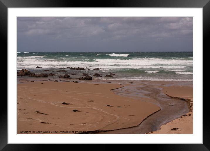 Southern Ocean Surf& Sand Framed Mounted Print by Sally Wallis
