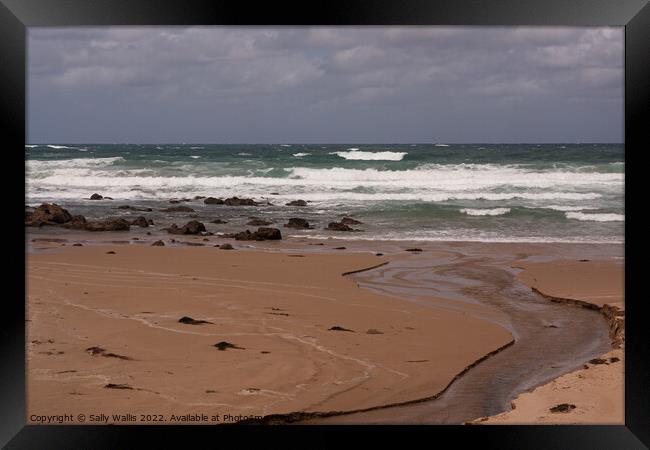 Southern Ocean Surf& Sand Framed Print by Sally Wallis