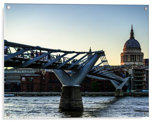 Millennium Bridge & St Pauls Cathedral Acrylic by Anton Cooke