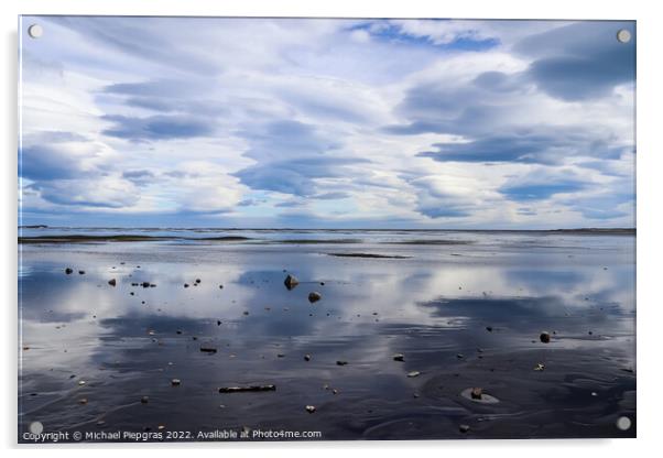 Spectacular UFO clouds in the sky over Iceland - Altocumulus Len Acrylic by Michael Piepgras