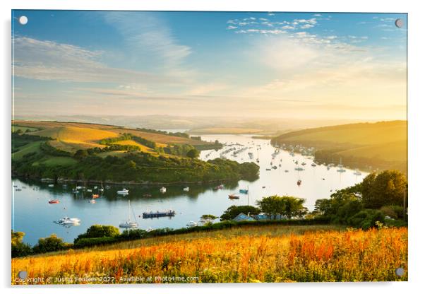 Salcombe-Kingsbridge Estuary from East Portlemouth Acrylic by Justin Foulkes