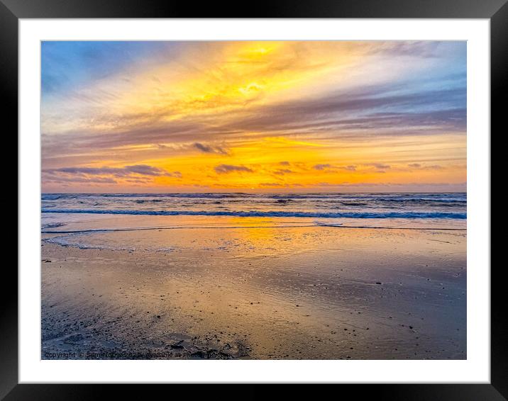 Sunset Reflection Framed Mounted Print by Sam Norris