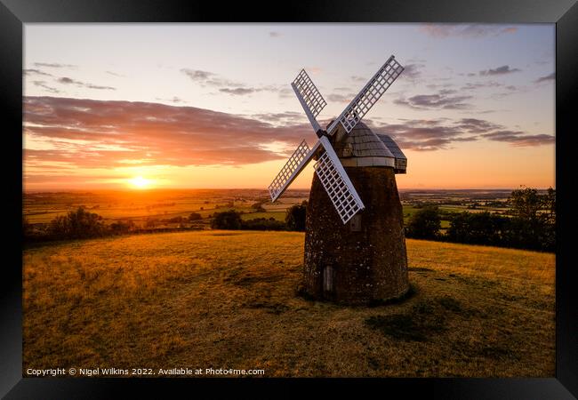 Tysoe Windmill Sunset Framed Print by Nigel Wilkins