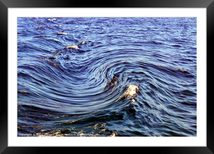 Swirly Sea Wave Framed Mounted Print by Errol D'Souza