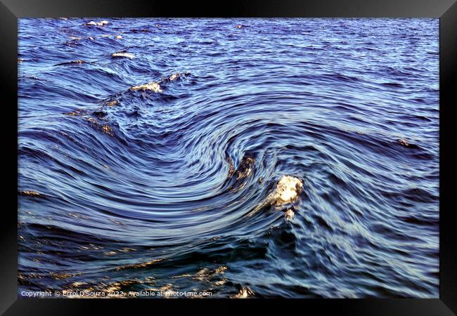 Swirly Sea Wave Framed Print by Errol D'Souza