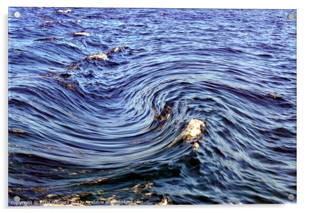 Swirly Sea Wave Acrylic by Errol D'Souza