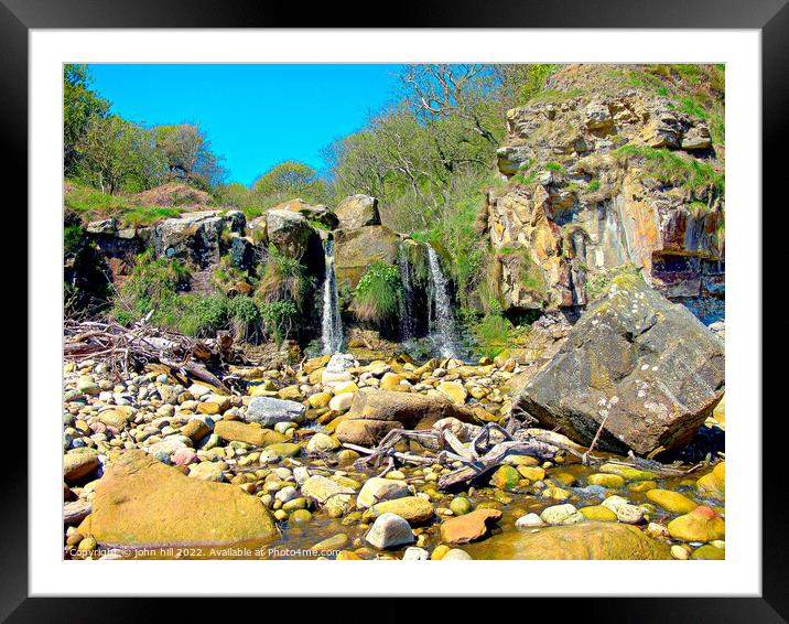 Hayburn Wyke waterfall, Scarborough Yorkshire. Framed Mounted Print by john hill