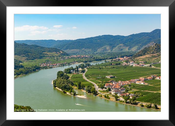 View of the Danube in the Wachau. Lower Austria. Framed Mounted Print by Sergey Fedoskin