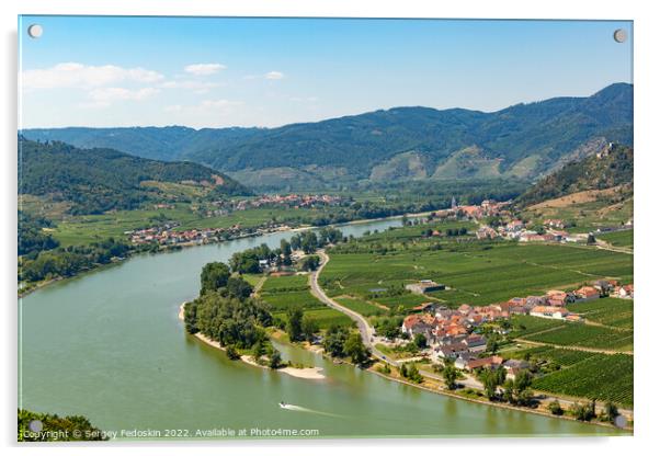 View of the Danube in the Wachau. Lower Austria. Acrylic by Sergey Fedoskin