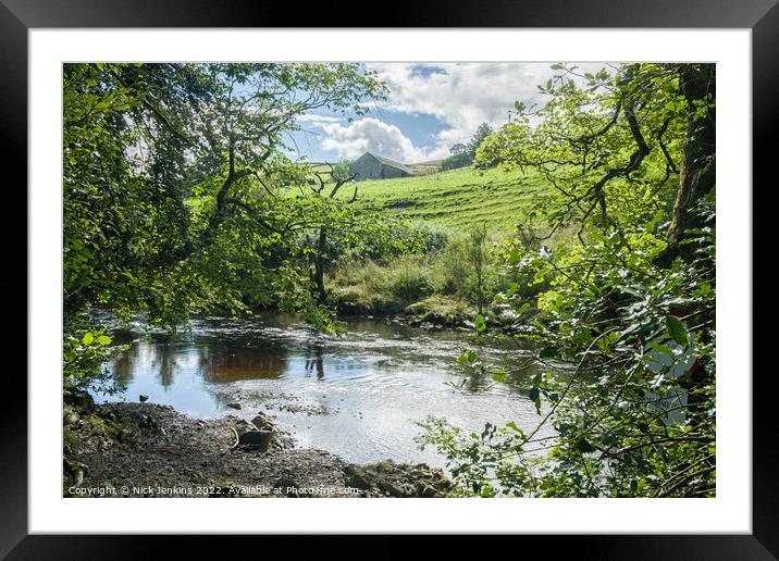 The River Rawthey Sedbergh and Dales Barn  Framed Mounted Print by Nick Jenkins