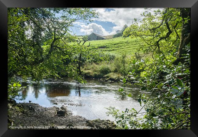 The River Rawthey Sedbergh and Dales Barn  Framed Print by Nick Jenkins