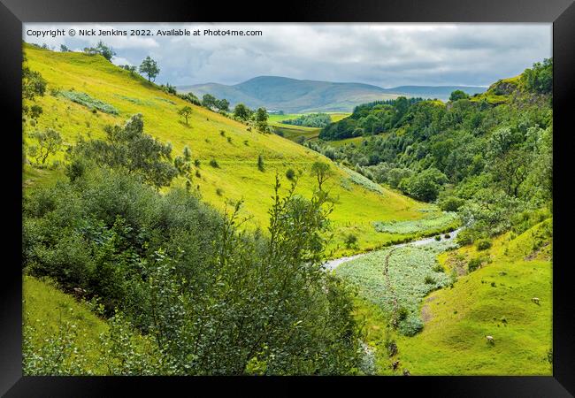 Looking along Smardale from Smardale Viaduct Framed Print by Nick Jenkins
