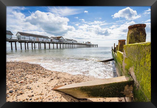 Southwold Pier and seascape Framed Print by Jason Wells