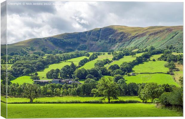 A high rocky cliff face in Dentdale south west of Dent  Canvas Print by Nick Jenkins