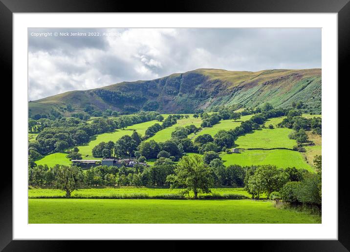 A high rocky cliff face in Dentdale south west of Dent  Framed Mounted Print by Nick Jenkins